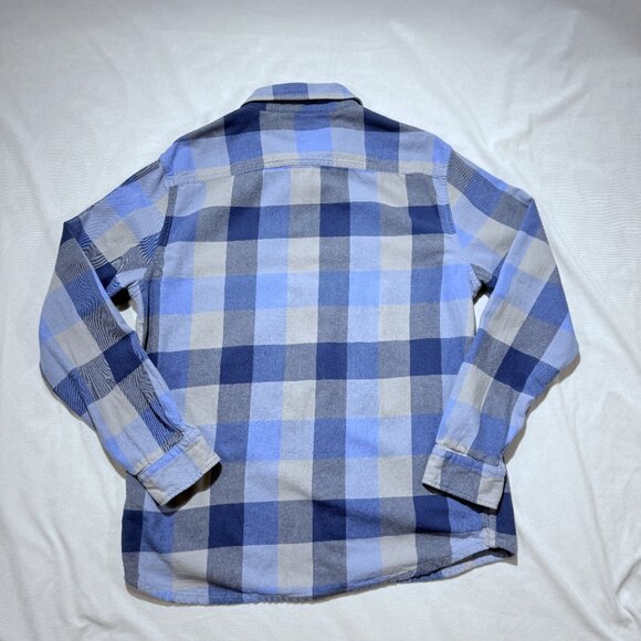 Quicksilver Men’s Flannel Shirt Large Blue/Gray Plaid 100% Cotton - Picture 3 of 9